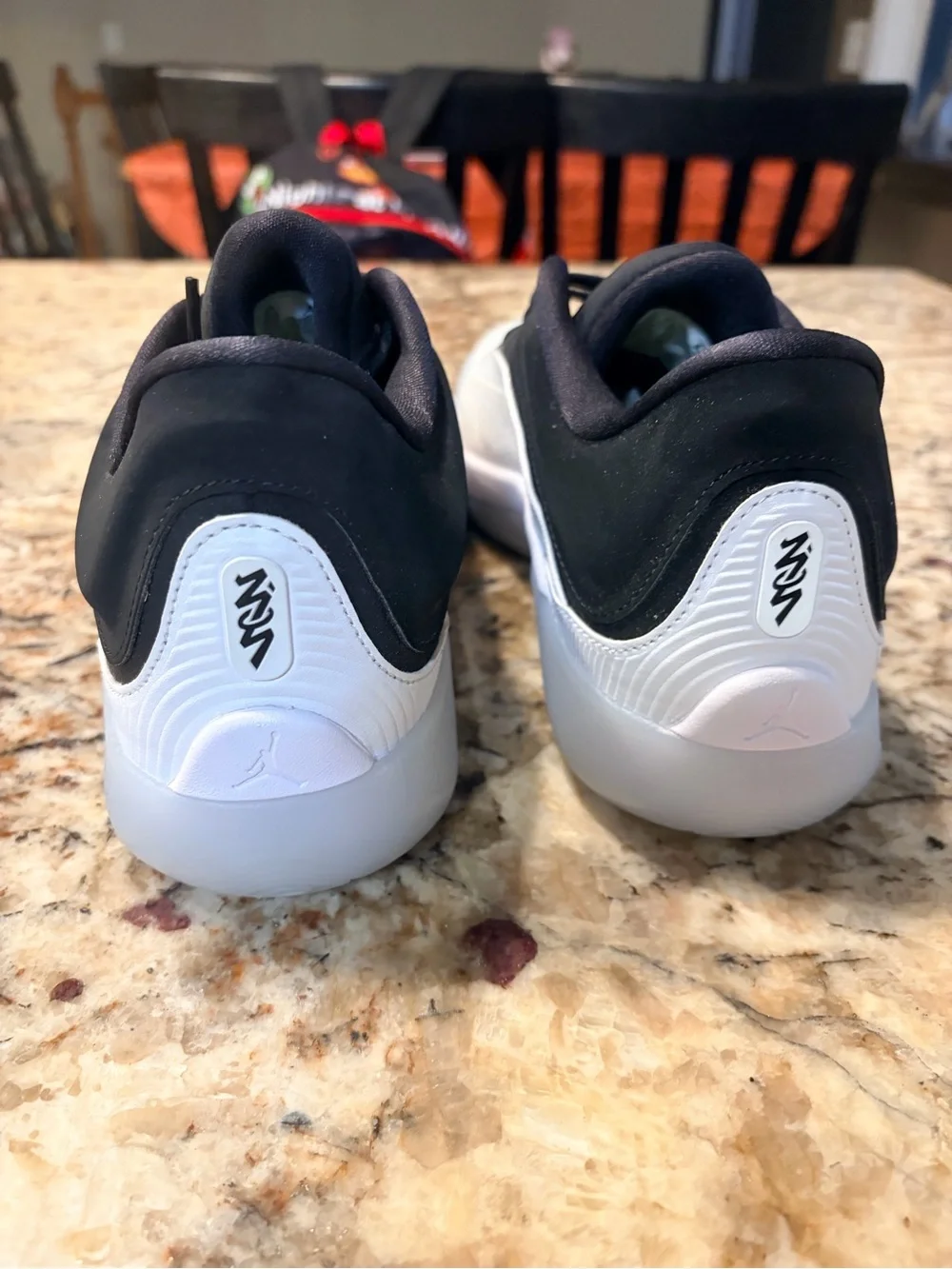 Jordan Zion 4 Men's Low-Top Athletic Shoes - Black/White with Red & Green